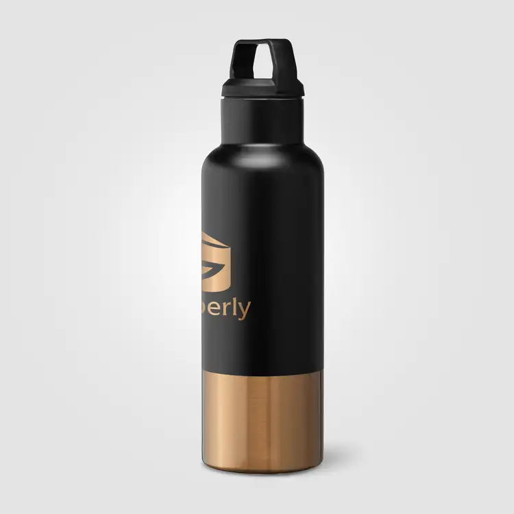 Aurelia Recycled Stainless Steel Vacuum Bottle with Gold Accents 21 oz #2