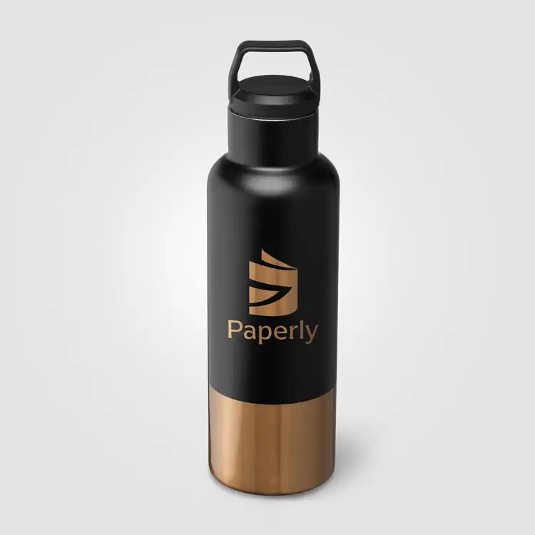 Aurelia Recycled Stainless Steel Vacuum Bottle with Gold Accents 21 oz #3