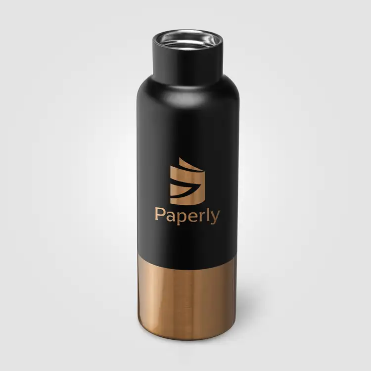 Aurelia Recycled Stainless Steel Vacuum Bottle with Gold Accents 21 oz #4