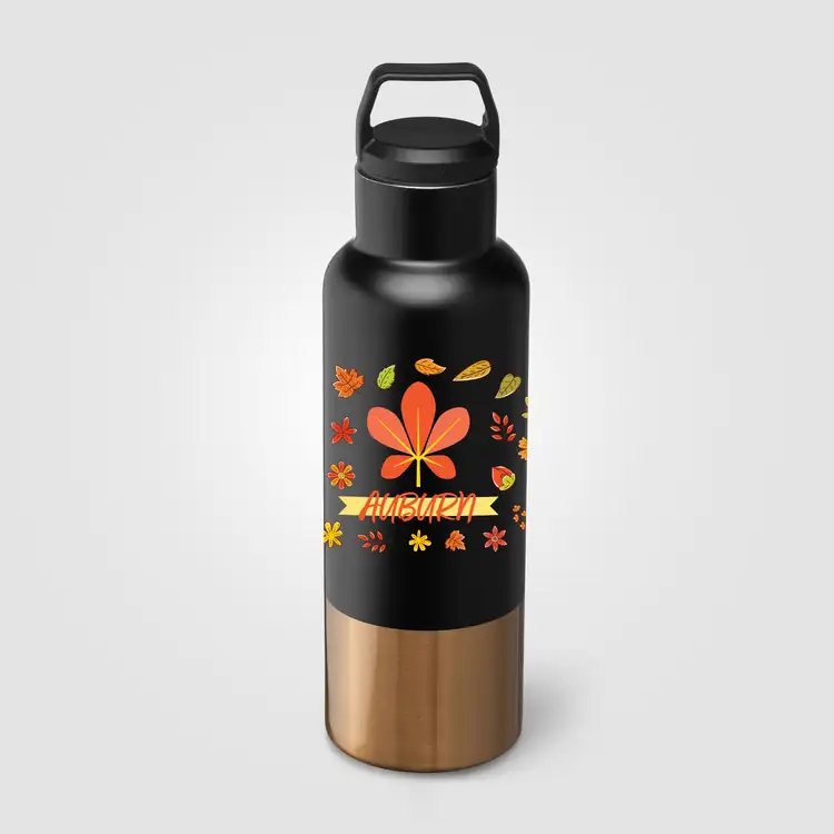 Aurelia Recycled Stainless Steel Vacuum Bottle with Gold Accents 21 oz #9