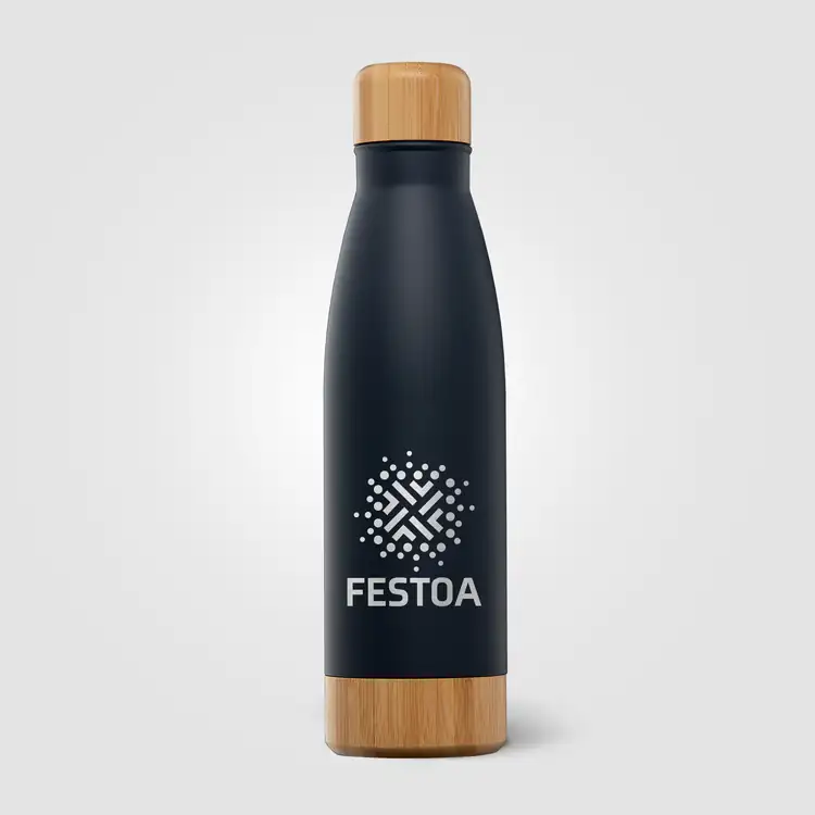 Ibiza Bamboo Stainless Steel Vacuum Bottle with Bamboo Lid and Base 21 oz #10