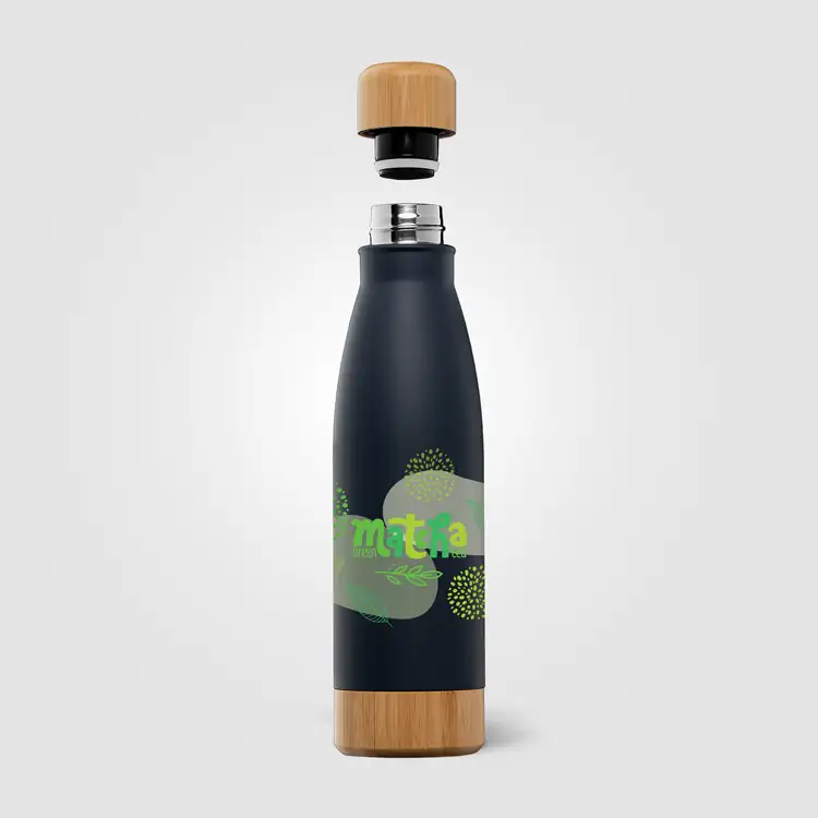 Ibiza Bamboo Stainless Steel Vacuum Bottle with Bamboo Lid and Base 21 oz #13