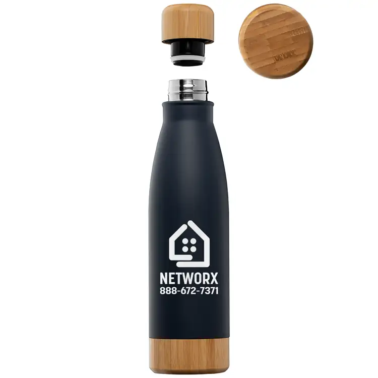 Ibiza Bamboo Stainless Steel Vacuum Bottle with Bamboo Lid and Base 21 oz #14