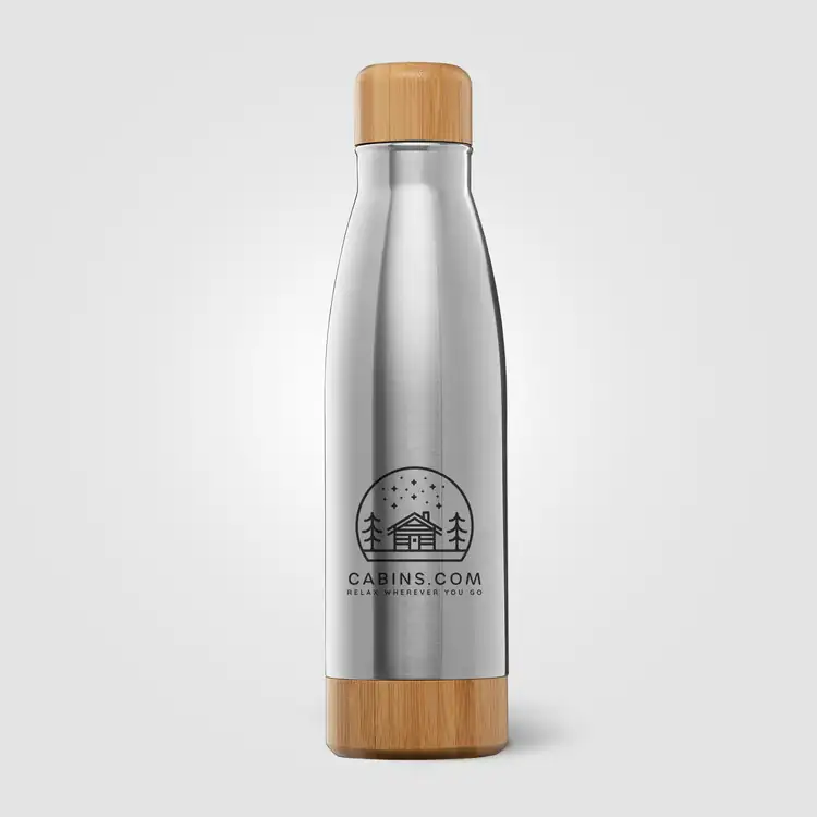 Ibiza Bamboo Stainless Steel Vacuum Bottle with Bamboo Lid and Base 21 oz #16