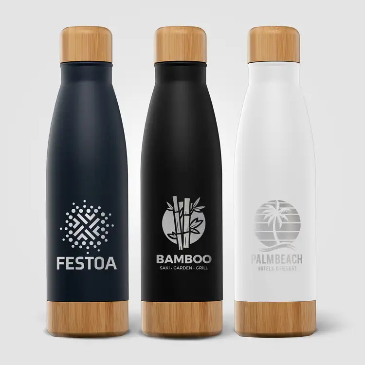 Ibiza Bamboo Stainless Steel Vacuum Bottle with Bamboo Lid and Base 21 oz #2