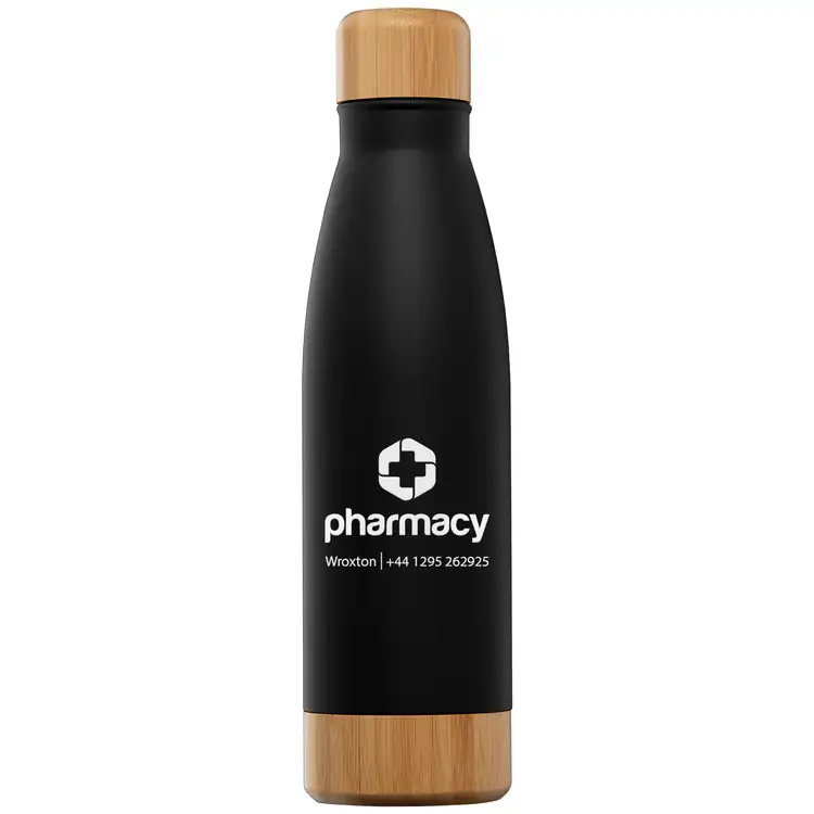 Ibiza Bamboo Stainless Steel Vacuum Bottle with Bamboo Lid and Base 21 oz #22