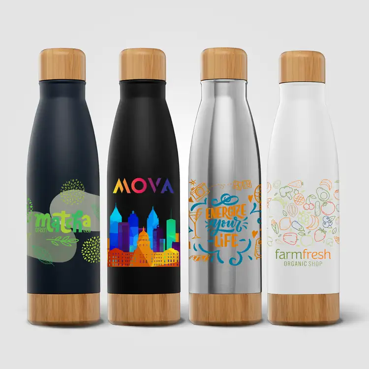 Ibiza Bamboo Stainless Steel Vacuum Bottle with Bamboo Lid and Base 21 oz #3