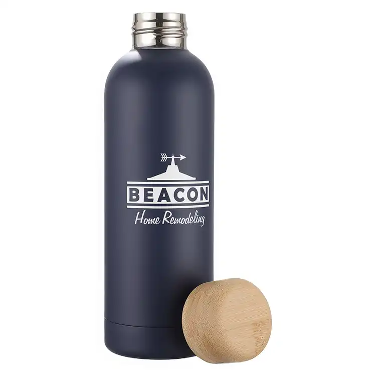 Bouteille isotherme Lexi 17 oz en acier inoxydable écologique avec couvercle en bambou #7