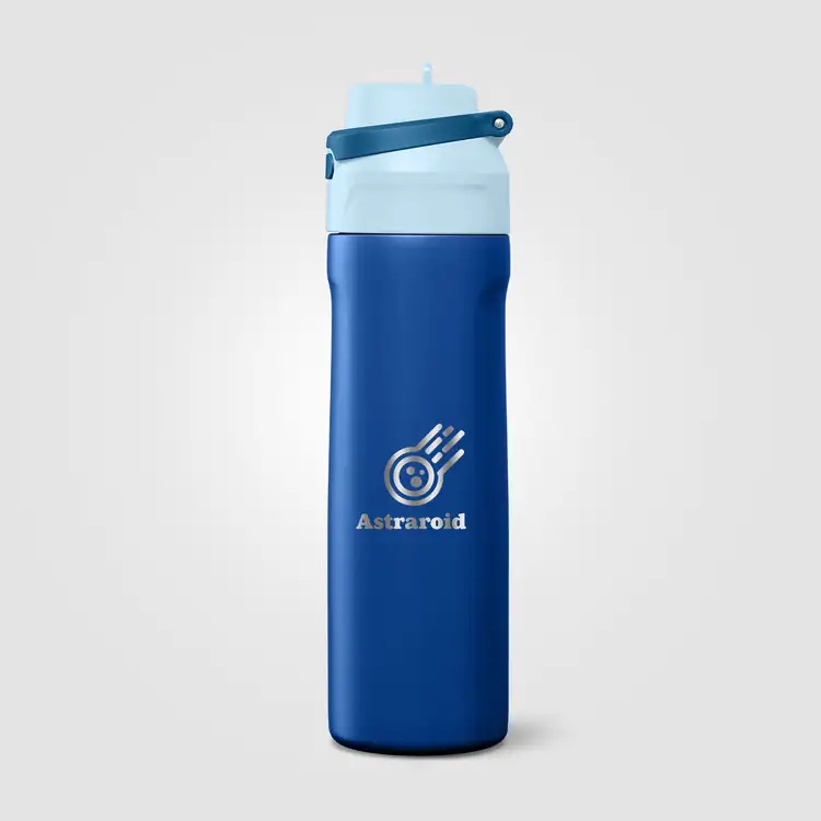 Bouteille isotherme Lynk en acier inoxydable recyclé avec paille rabattable 23 oz #11