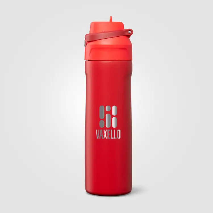 Bouteille isotherme Lynk en acier inoxydable recyclé avec paille rabattable 23 oz #14