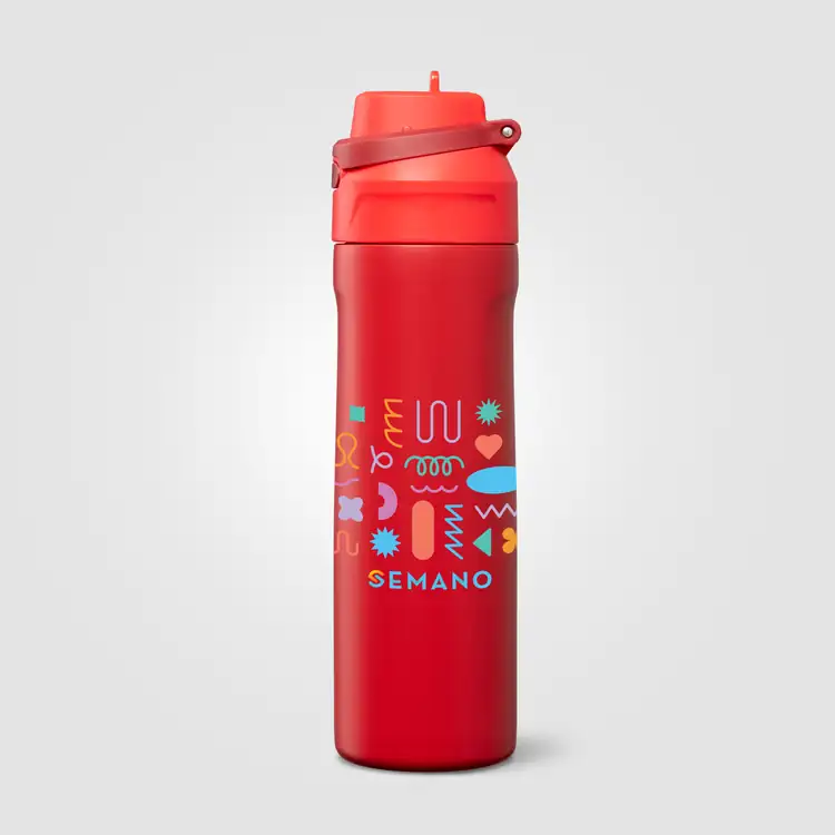 Bouteille isotherme Lynk en acier inoxydable recyclé avec paille rabattable 23 oz #16