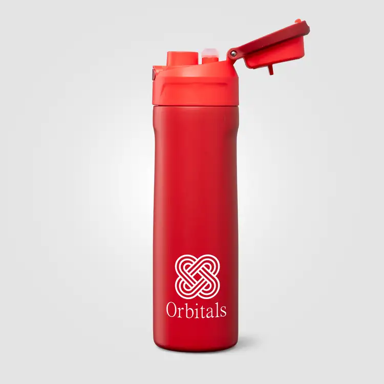 Bouteille isotherme Lynk en acier inoxydable recyclé avec paille rabattable 23 oz #18