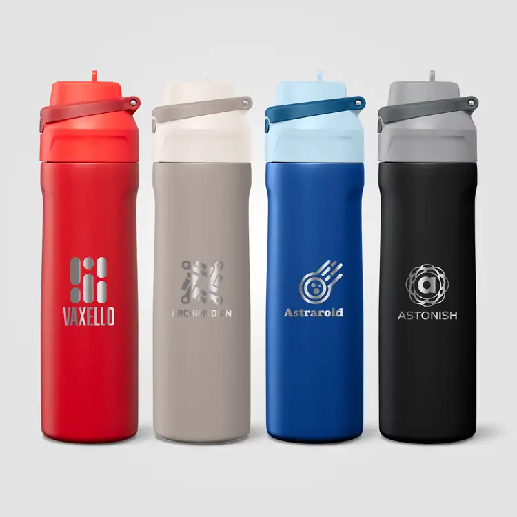 Bouteille isotherme Lynk en acier inoxydable recyclé avec paille rabattable 23 oz #2