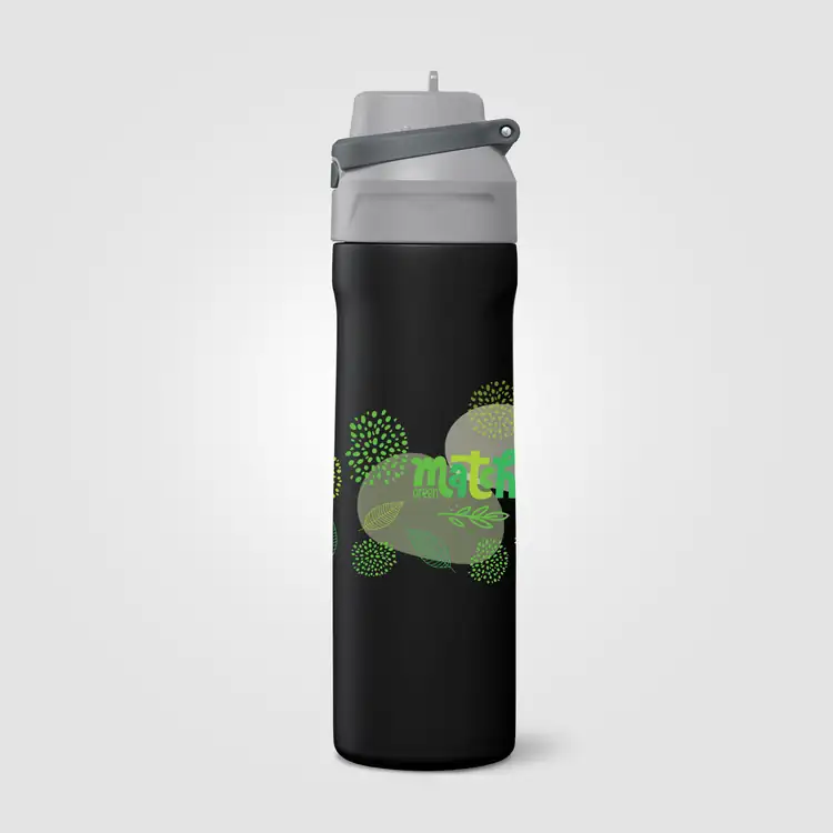 Bouteille isotherme Lynk en acier inoxydable recyclé avec paille rabattable 23 oz #6