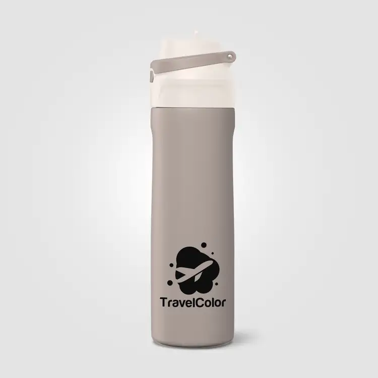 Bouteille isotherme Lynk en acier inoxydable recyclé avec paille rabattable 23 oz #7
