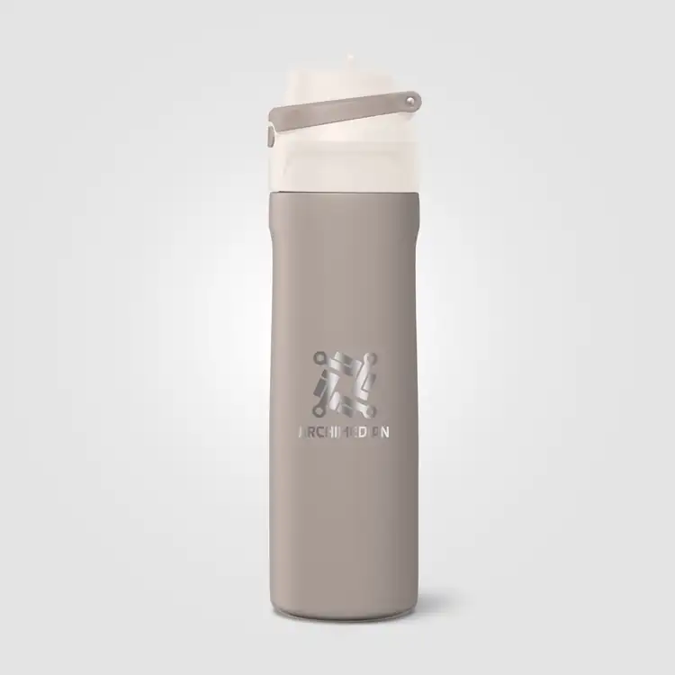 Bouteille isotherme Lynk en acier inoxydable recyclé avec paille rabattable 23 oz #8