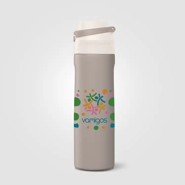 Bouteille isotherme Lynk en acier inoxydable recyclé avec paille rabattable 23 oz #9