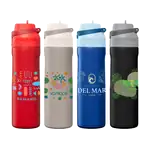 Bouteille isotherme Lynk en acier inoxydable recyclé avec paille rabattable 23 oz