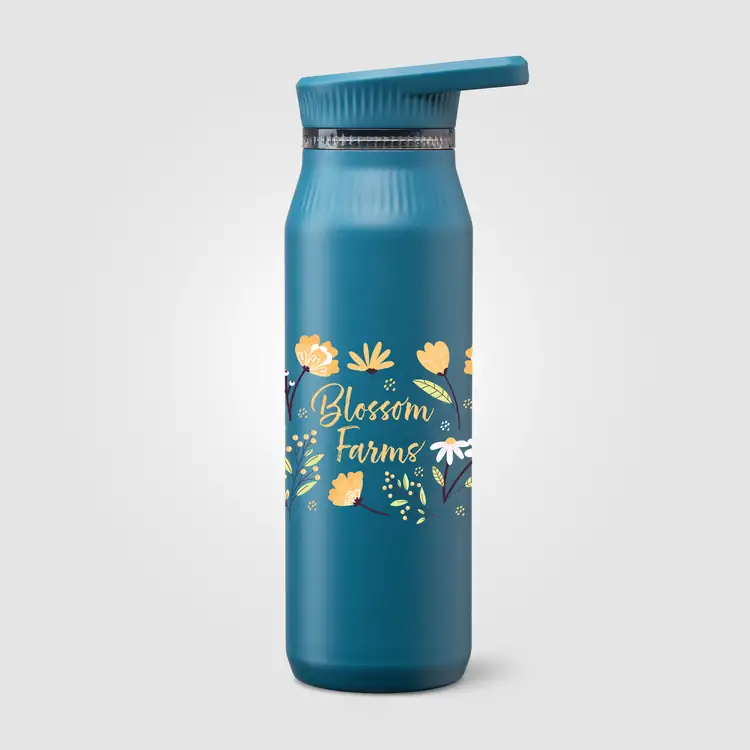 Bouteille isotherme Majesty en acier inoxydable recyclé à double couvercle 25 oz #16