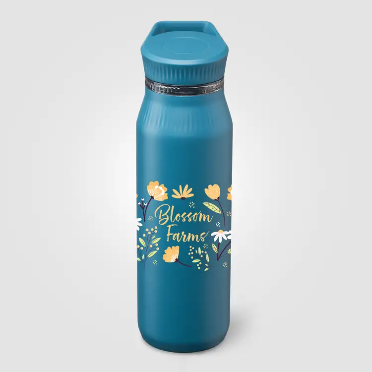Bouteille isotherme Majesty en acier inoxydable recyclé à double couvercle 25 oz #18