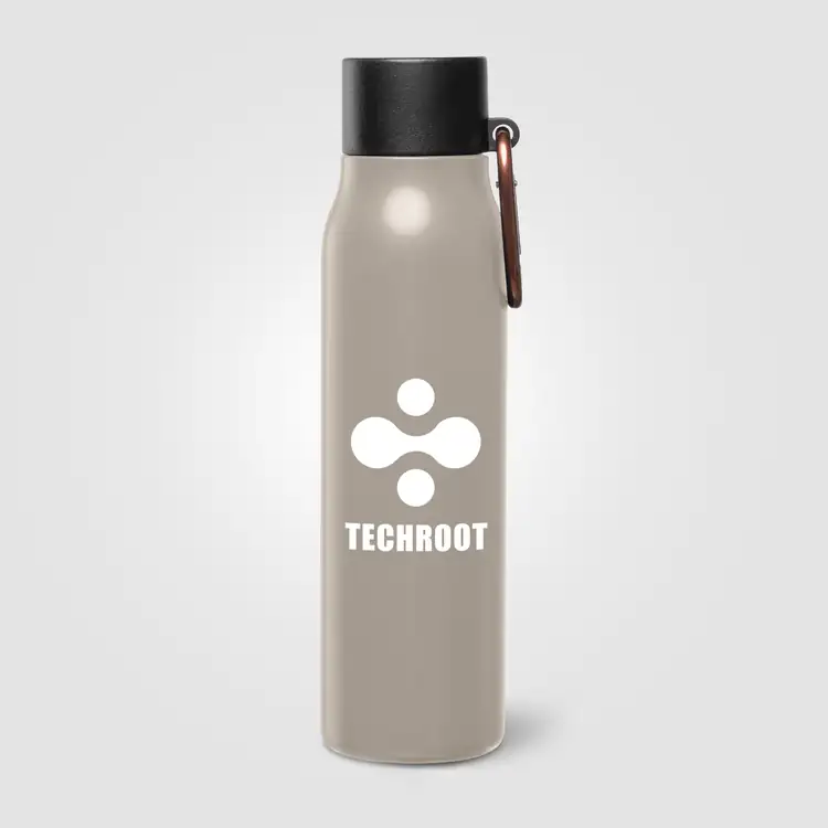 Strata Recycled Stainless Steel Vacuum Bottle with Carabiner 18 oz #13