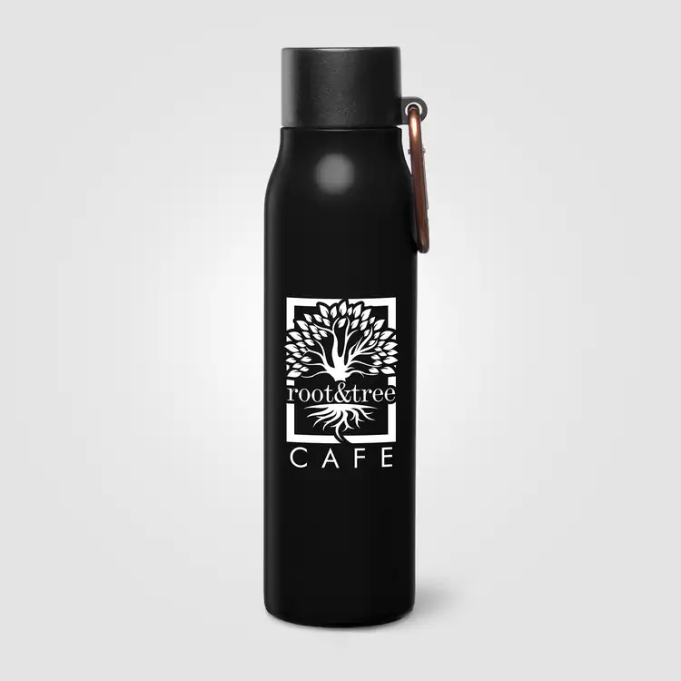 Strata Recycled Stainless Steel Vacuum Bottle with Carabiner 18 oz #16