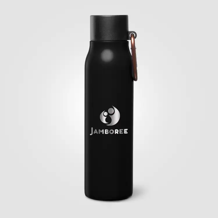 Strata Recycled Stainless Steel Vacuum Bottle with Carabiner 18 oz #17