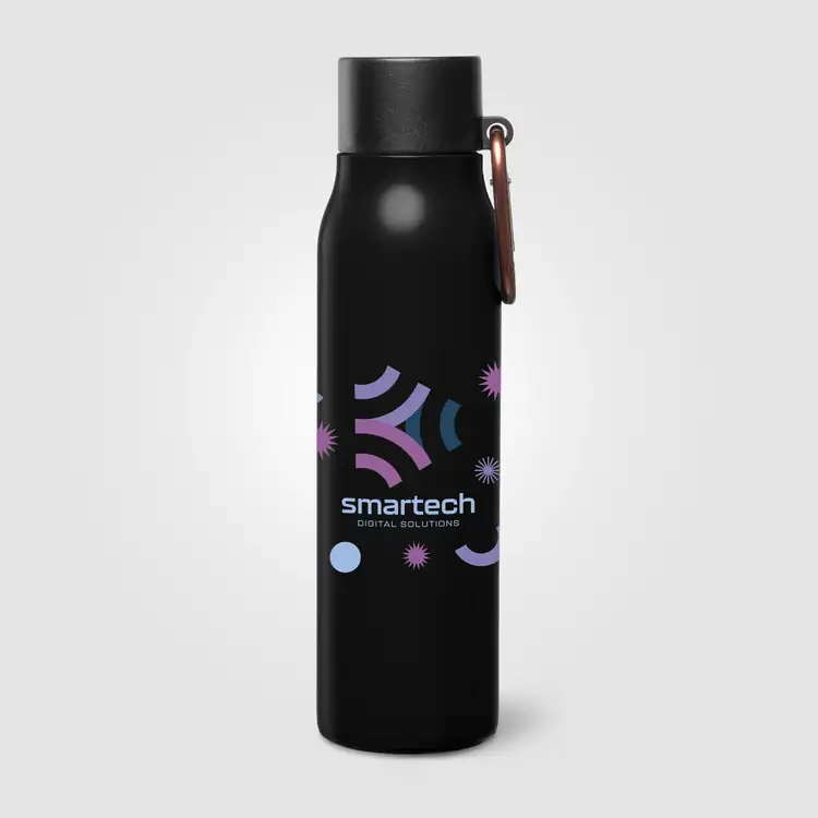 Strata Recycled Stainless Steel Vacuum Bottle with Carabiner 18 oz #18
