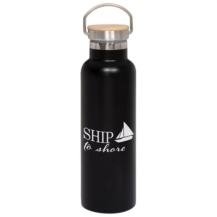 Stainless Steel Vacuum Bottle with Bamboo Lid #2