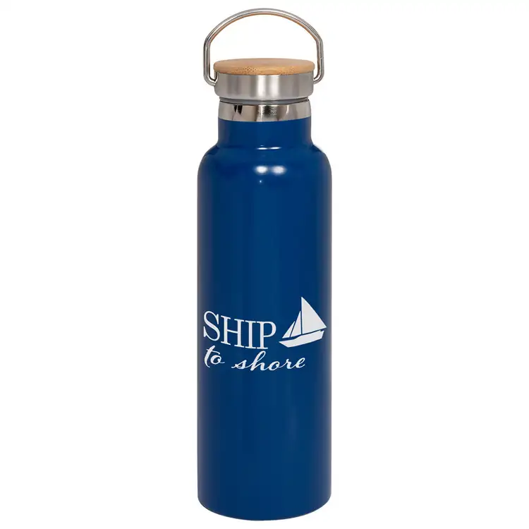 Stainless Steel Vacuum Bottle with Bamboo Lid #3