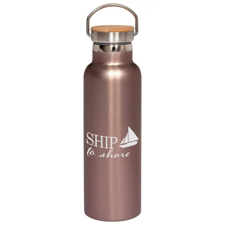 Stainless Steel Vacuum Bottle with Bamboo Lid #4