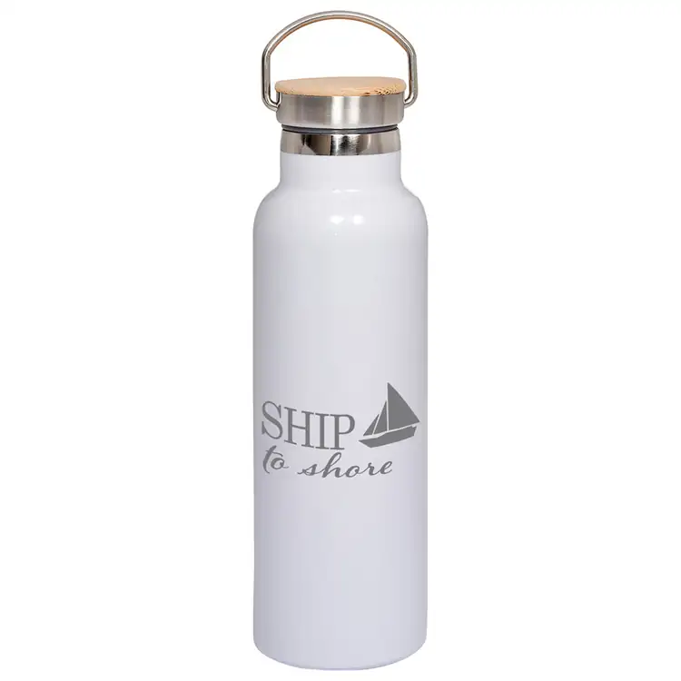 Stainless Steel Vacuum Bottle with Bamboo Lid #5