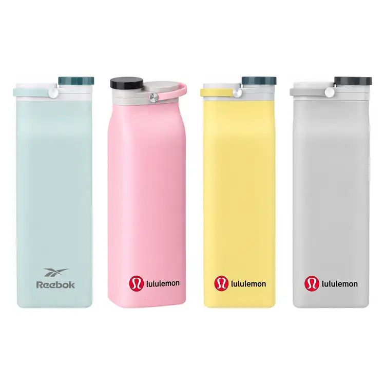 Bouteille pliable 20 oz en silicone avec paille