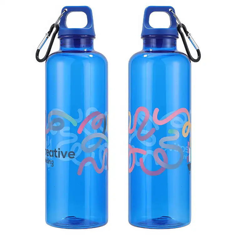 Aloha 25 oz RPET Reusable Translucent Bottle with Carabiner #2