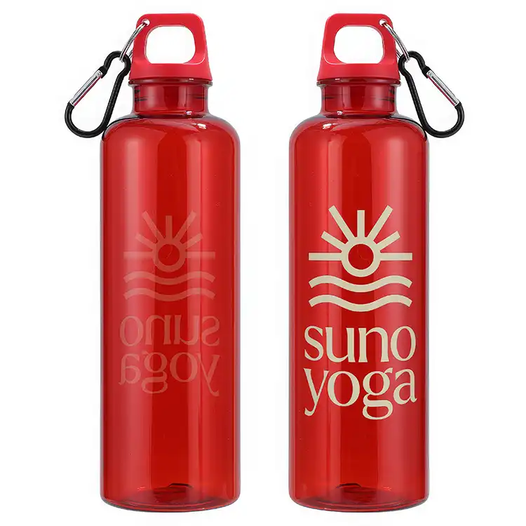 Aloha 25 oz RPET Reusable Translucent Bottle with Carabiner #5