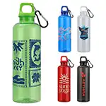 Aloha 25 oz RPET Reusable Translucent Bottle with Carabiner