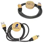 Bolt 4-in-1 39" Bamboo and RPET 100W Charging and Data Cable