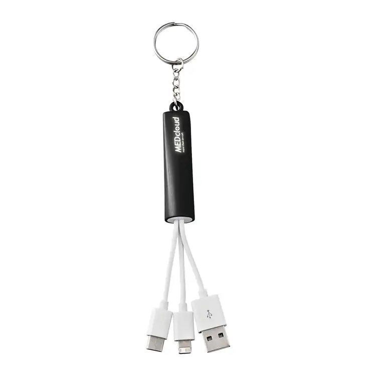 Câble de recharge Route à logo lumineux et porte-clés