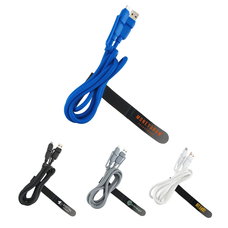 Câble de recharge Torque Flex 4-en-1 60 W PD en silicone de 59 po