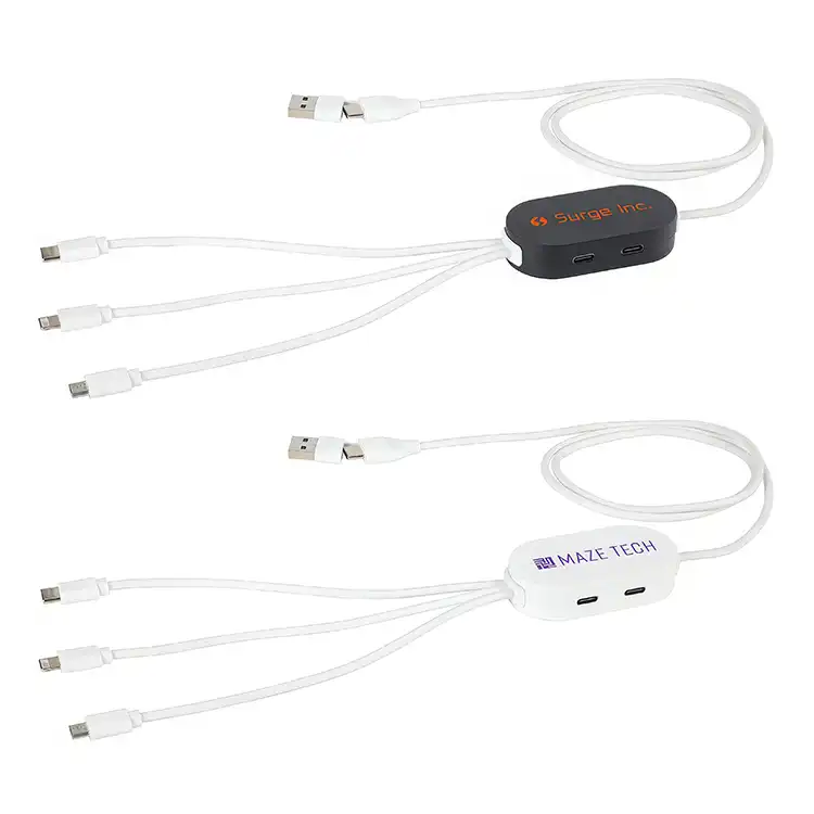 Câble de recharge Triumph 3-en-1 avec concentrateur USB à 4 ports et boîtier recyclé