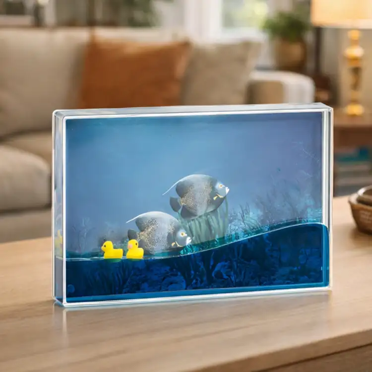 Aqua Picture Frame with Blue Liquid #2