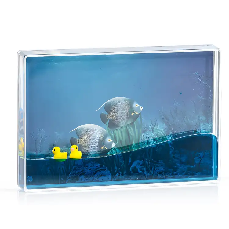 Aqua Picture Frame with Blue Liquid