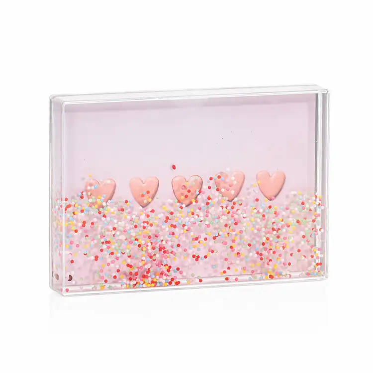 Aqua Picture Frame with Floating Polka Dots