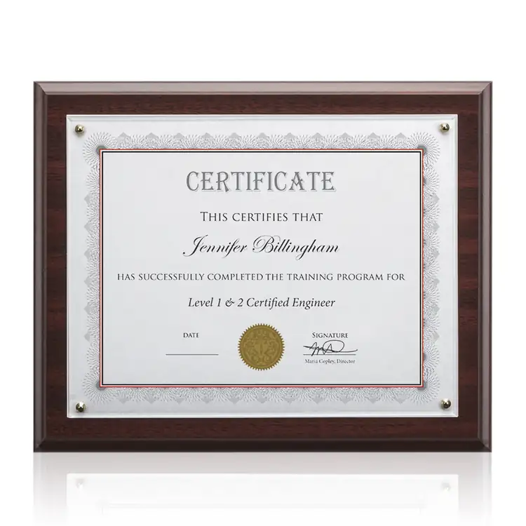 Merit Certificate Frame - Walnut