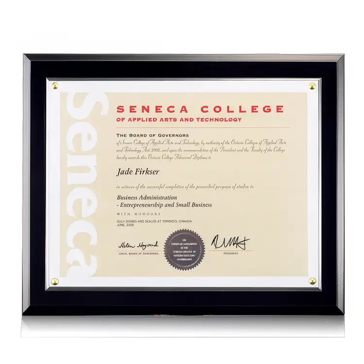 Walcourt Certificate Frame - Black