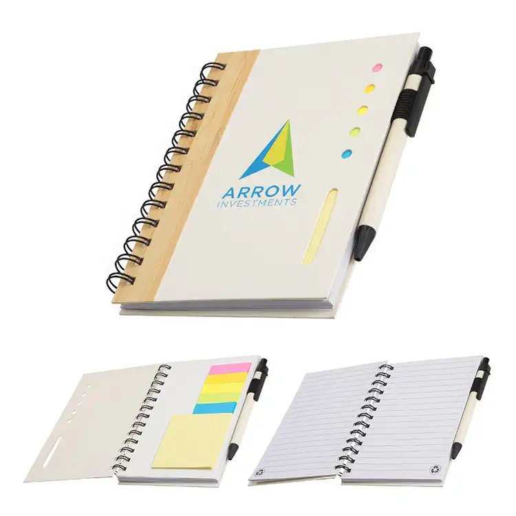 Camber Spiral Notebook with Colorful Sticky Notes & Pen #2