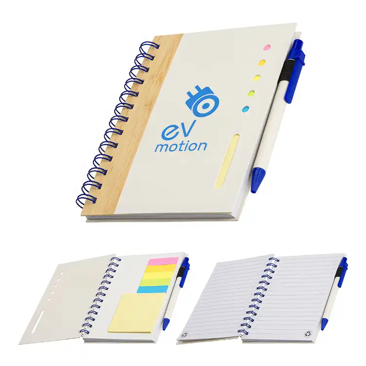 Camber Spiral Notebook with Colorful Sticky Notes & Pen #3