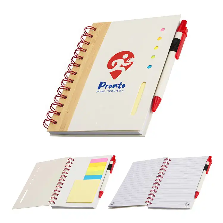 Camber Spiral Notebook with Colorful Sticky Notes & Pen #4