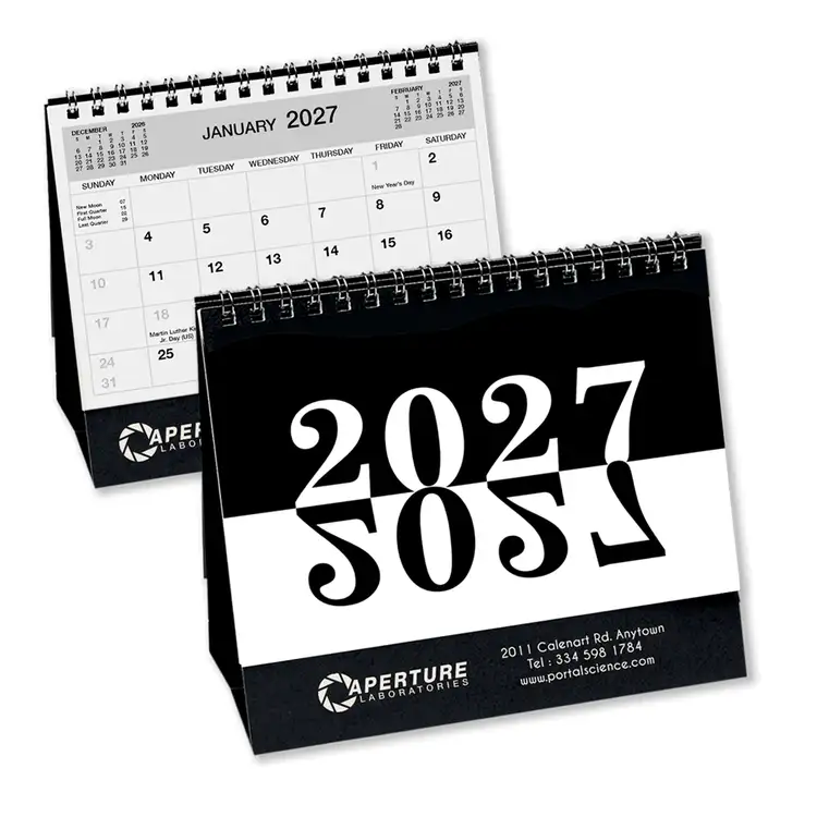Calendrier de bureau Deluxe double vue 15 mois 2027
