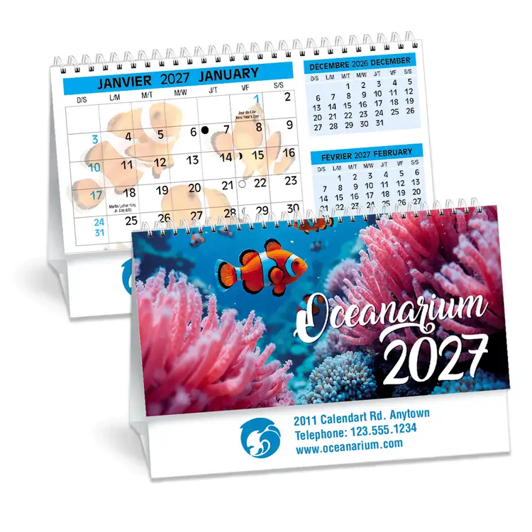 Calendrier de bureau Double Vue personnalisé 2027